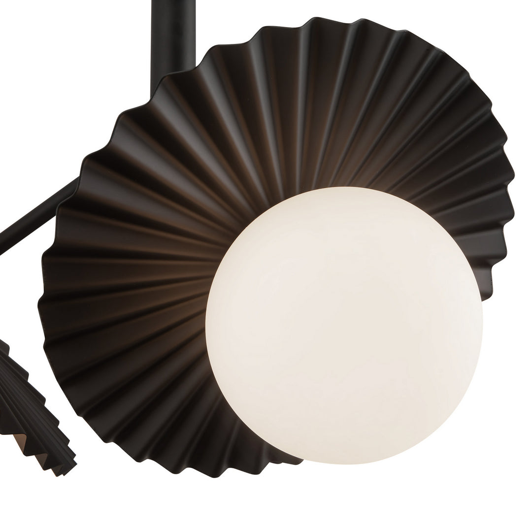 Alora Canada - CH501322MBOP - Three Light Chandelier - Plume - Matte Black/Opal Glass