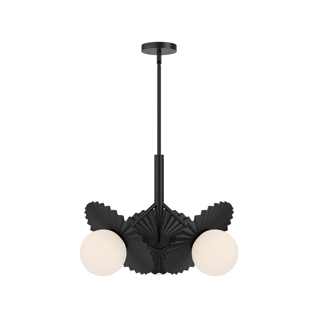 Alora Canada - CH501322MBOP - Three Light Chandelier - Plume - Matte Black/Opal Glass