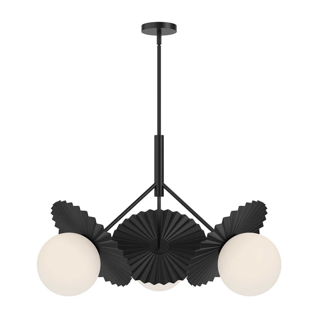 Alora Canada - CH501334MBOP - Three Light Chandelier - Plume - Matte Black/Opal Glass