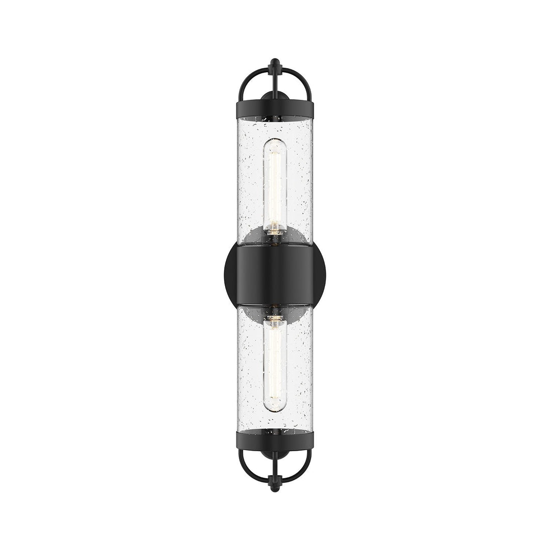 Alora Canada - EW461102BKCB - Two Light Outdoor Wall Lantern - Lancaster - Clear Bubble Glass/Textured Black