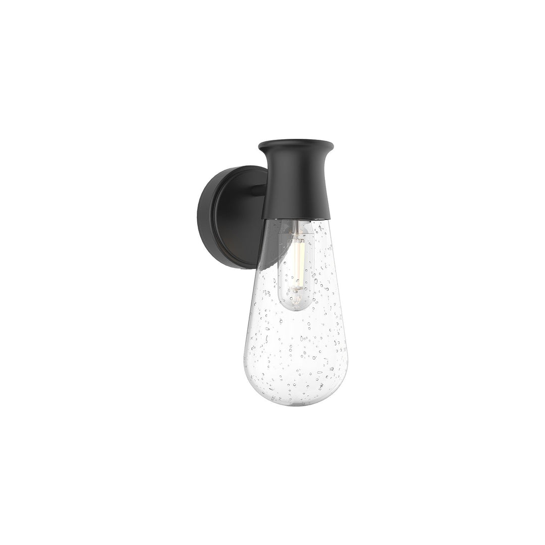 Alora Canada - EW464001BKCB - One Light Outdoor Wall Lantern - Marcel - Clear Bubble Glass/Textured Black