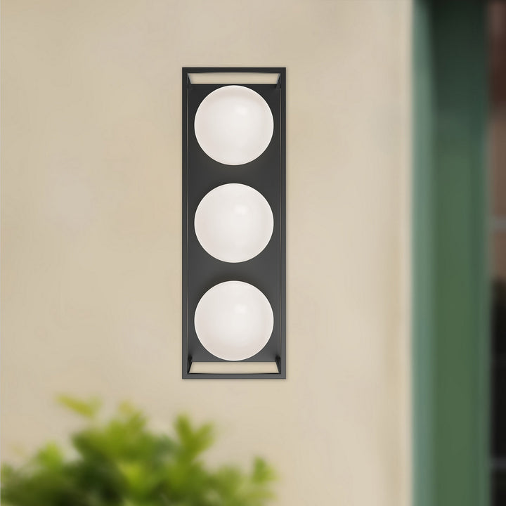 Alora Canada - EW519339BK - Three Light Outdoor Wall Lantern - Amelia - Black