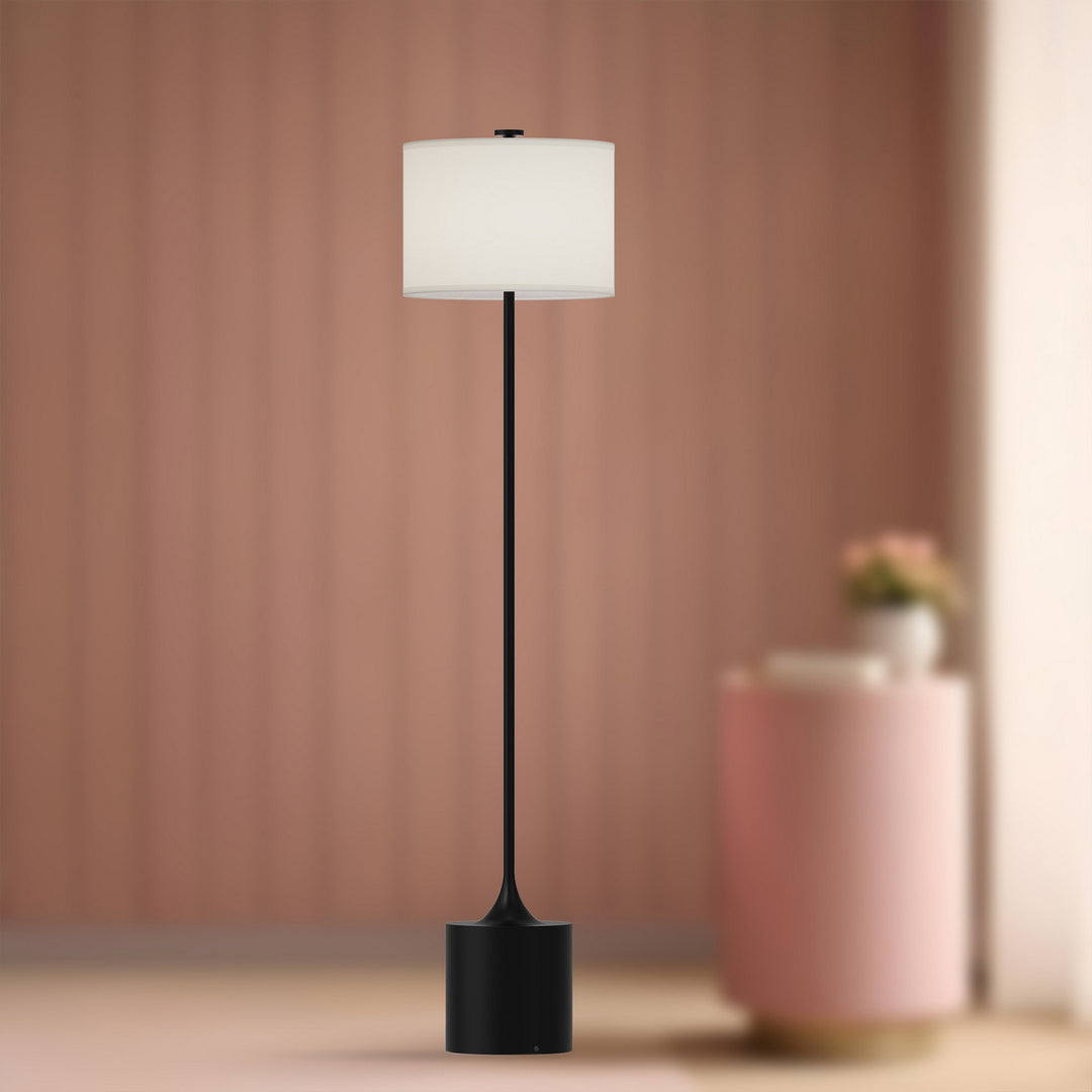 Alora Canada - FL418761MBIL - One Light Floor Lamp - Issa - Matte Black/Ivory Linen