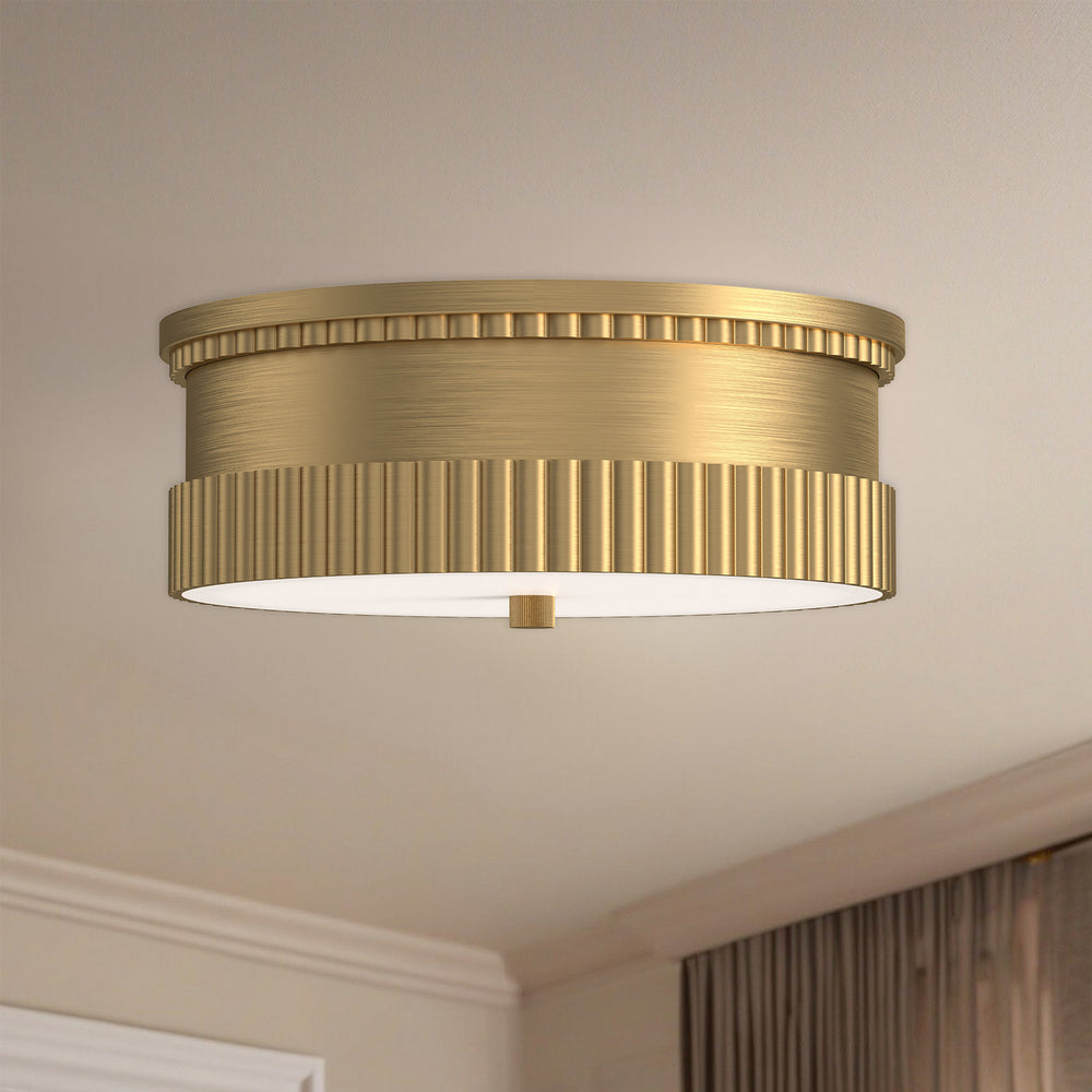 Alora Canada - FM416114BG - Three Light Flush Mount - Rue - Brushed Gold
