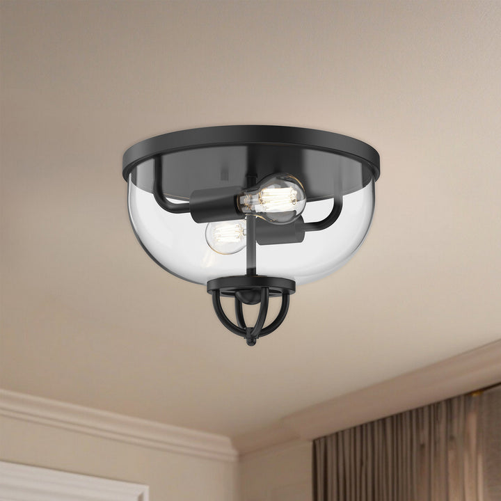 Alora Canada - FM461102MB - Two Light Flush Mount - Lancaster - Matte Black