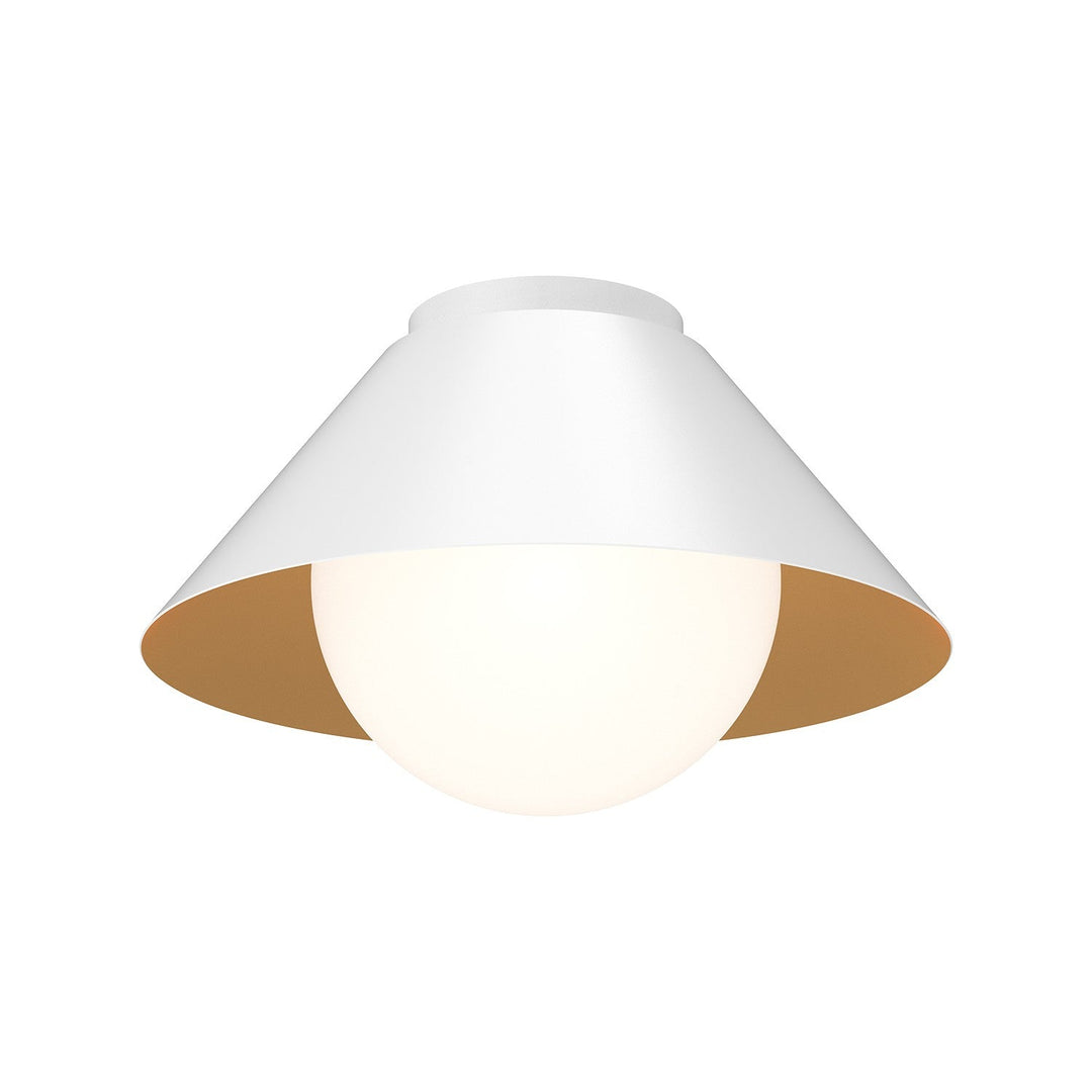 Alora Canada - FM485214WHOP - One Light Flush Mount - Remy - White/Opal Glass