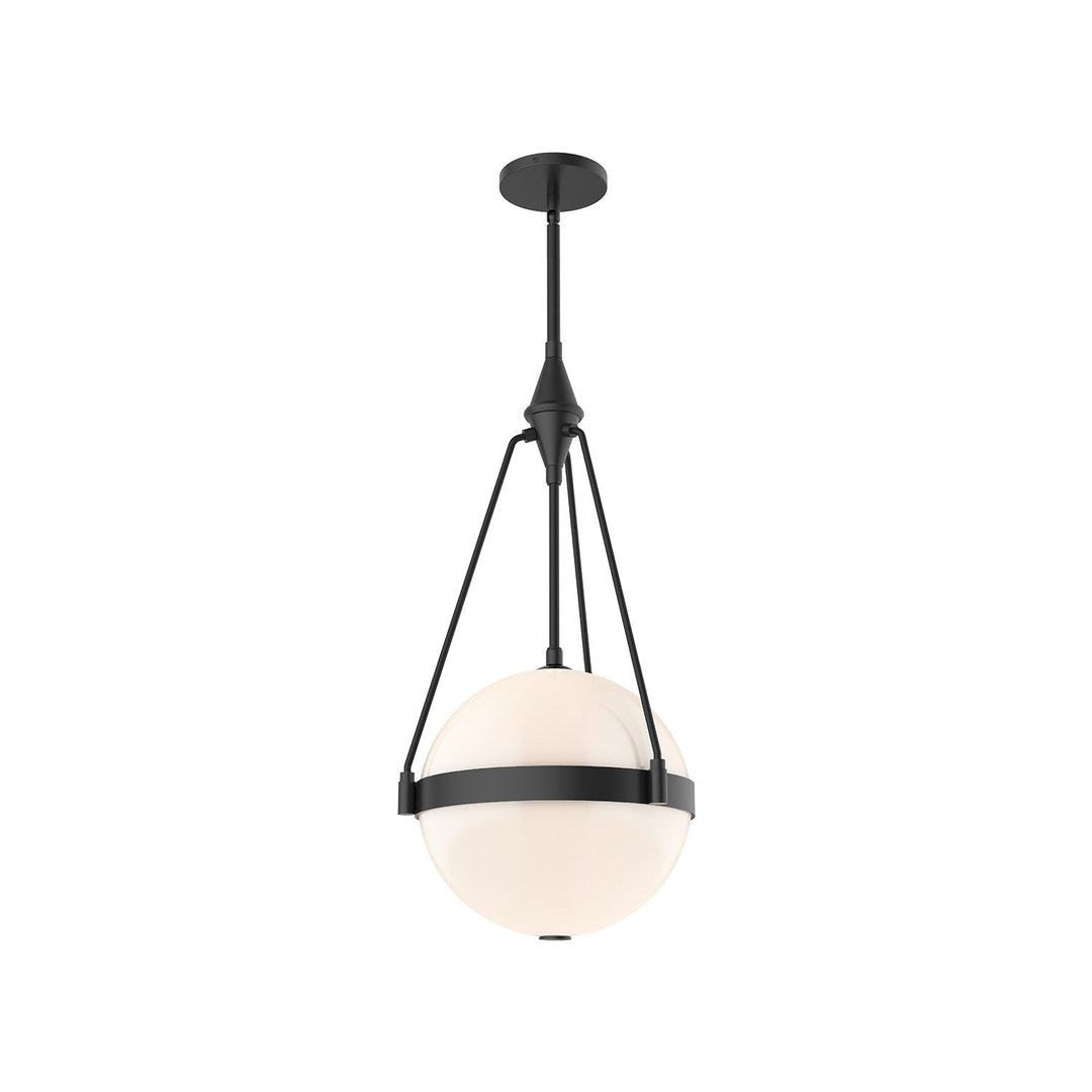 Alora Canada - PD406414MBGO - Three Light Pendant - Harmony - Matte Black/Glossy Opal Glass