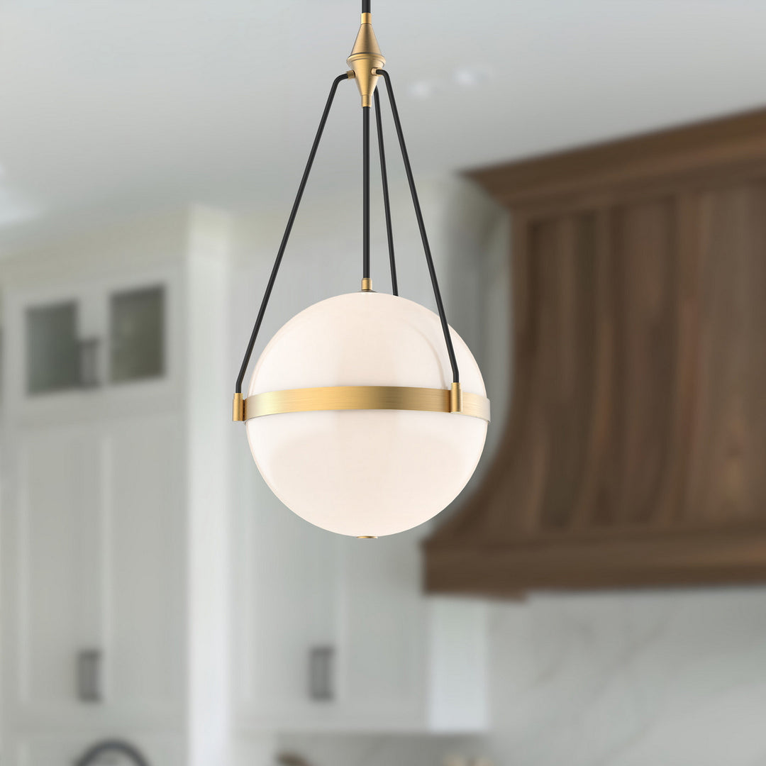 Alora Canada - PD406418BGGO - Four Light Pendant - Harmony - Brushed Gold/Glossy Opal Glass