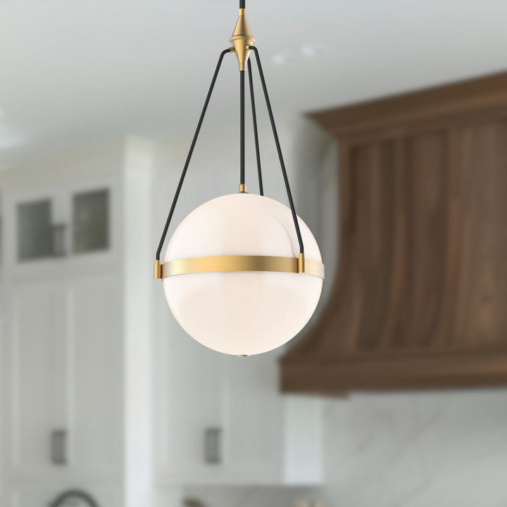 Alora Canada - PD406418BGGO - Four Light Pendant - Harmony - Brushed Gold/Glossy Opal Glass