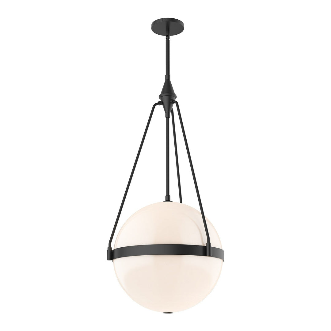 Alora Canada - PD406418MBGO - Four Light Pendant - Harmony - Matte Black/Glossy Opal Glass