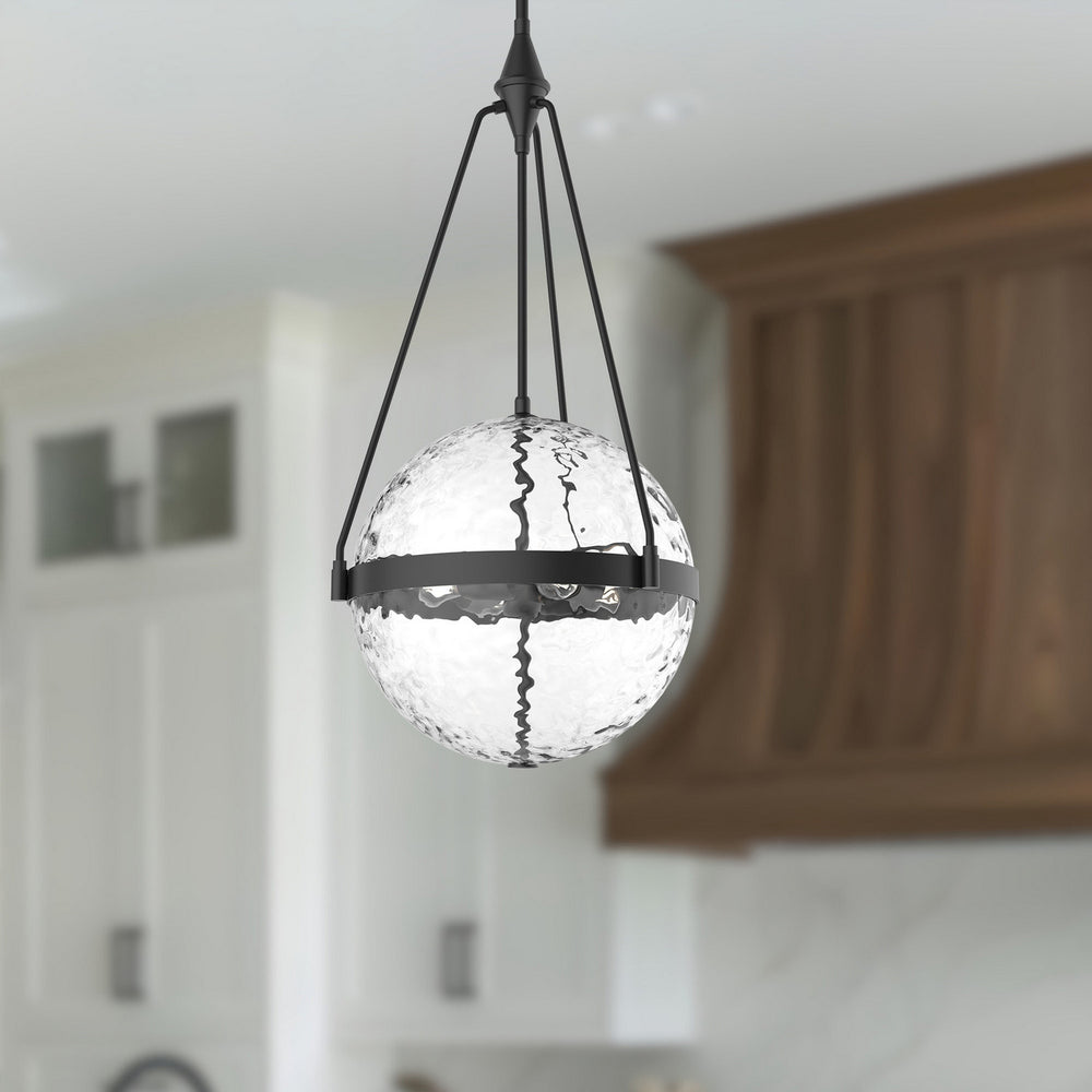 Alora Canada - PD406418MBWC - Four Light Pendant - Harmony - Matte Black/Clear Water Glass
