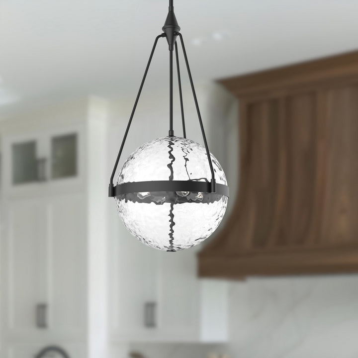 Alora Canada - PD406418MBWC - Four Light Pendant - Harmony - Matte Black/Clear Water Glass
