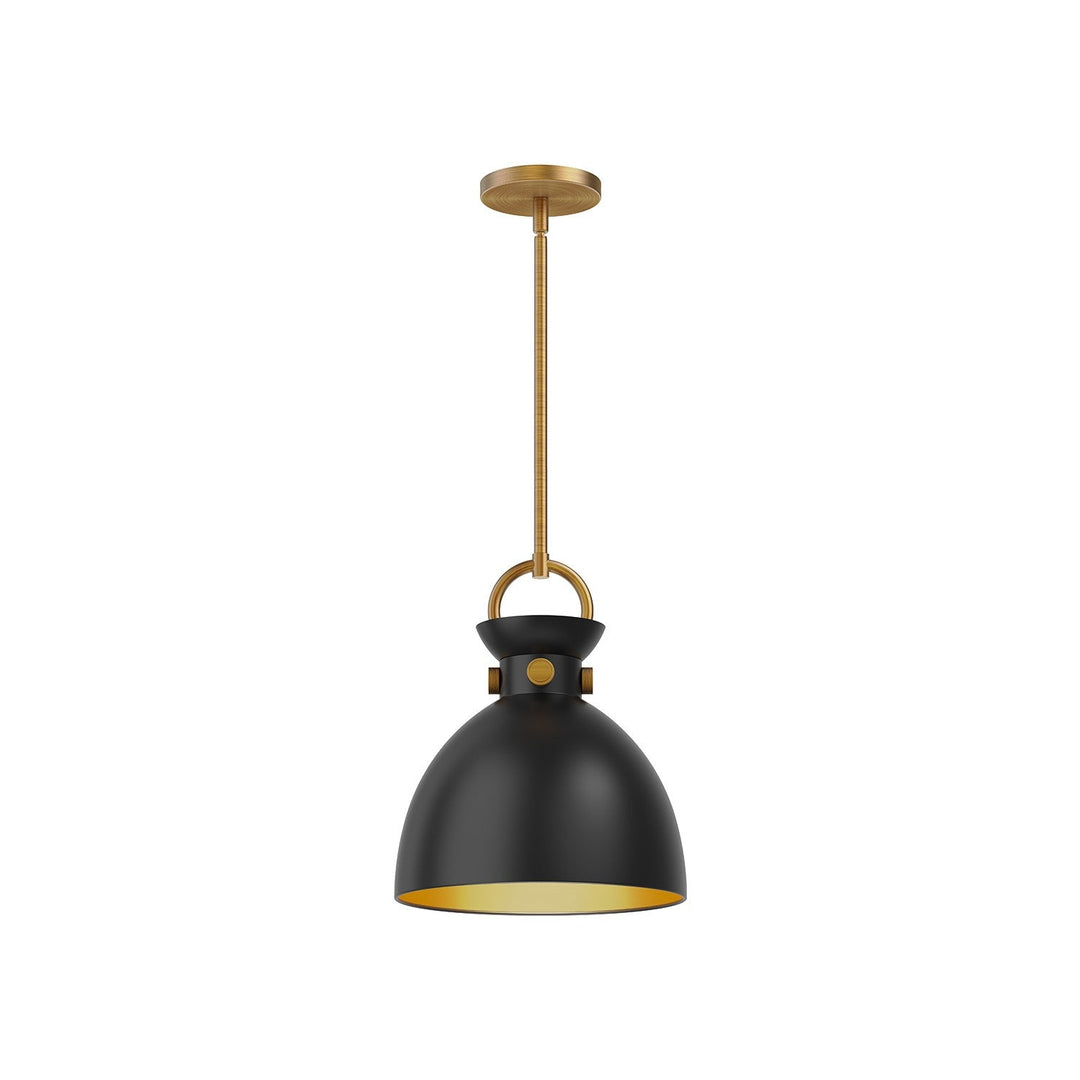 Alora Canada - PD411311AGMB - One Light Pendant - Waldo - Aged Gold/Matte Black