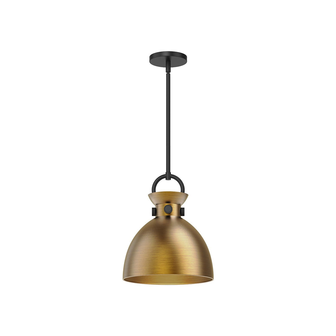 Alora Canada - PD411311MBAG - One Light Pendant - Waldo - Matte Black/Aged Gold