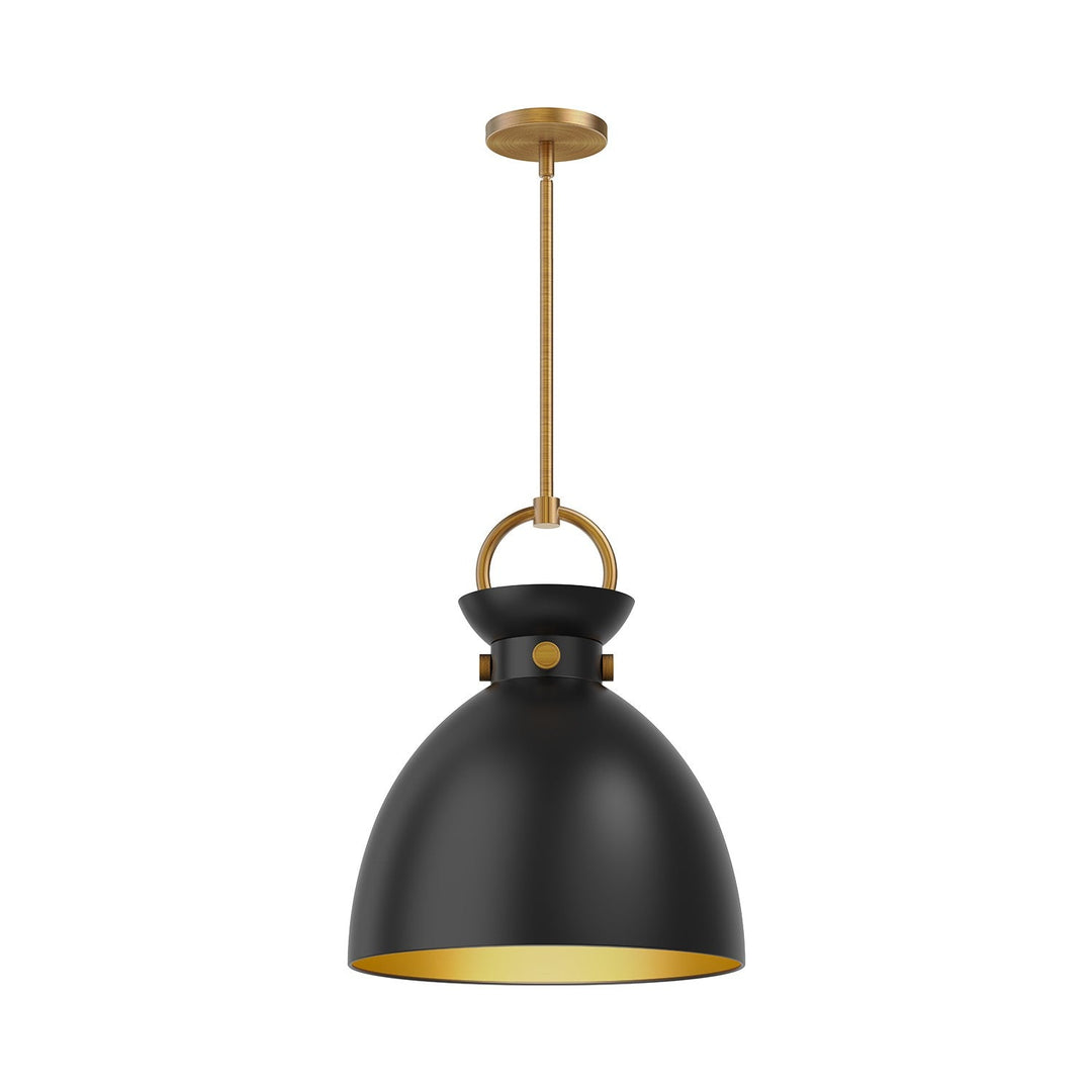 Alora Canada - PD411314AGMB - One Light Pendant - Waldo - Aged Gold/Matte Black