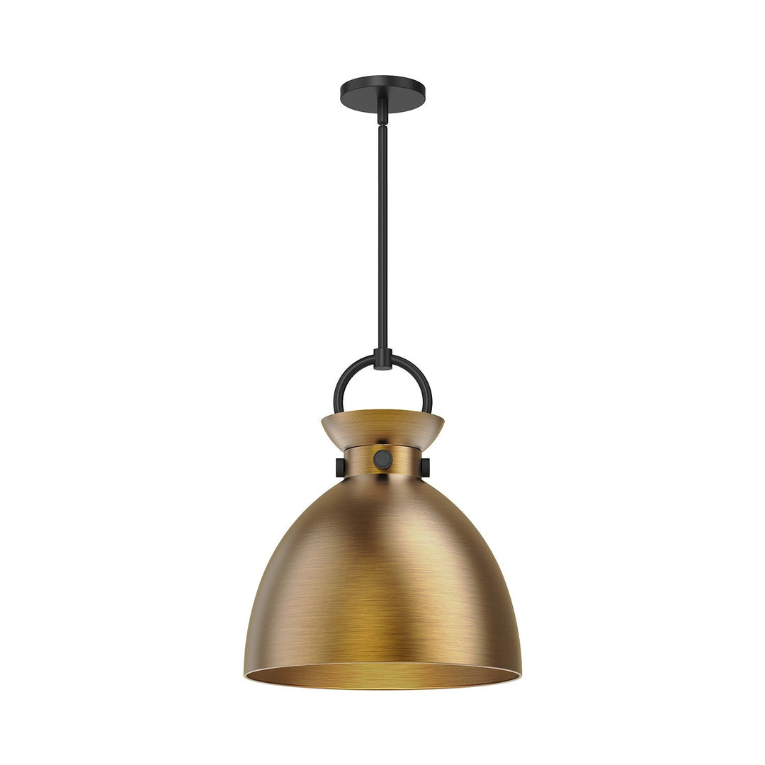 Alora Canada - PD411314MBAG - One Light Pendant - Waldo - Matte Black/Aged Gold