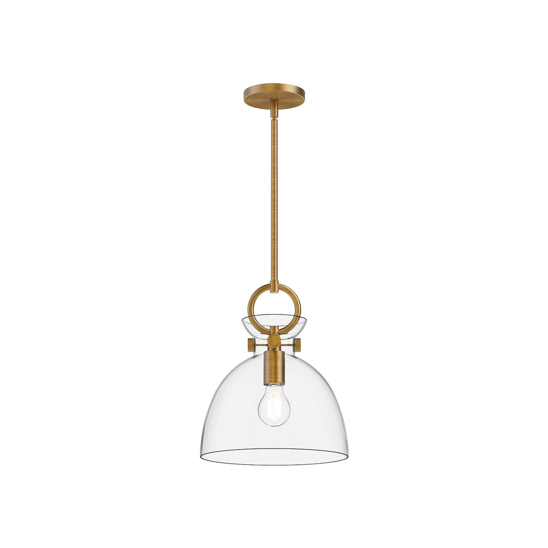 Alora Canada - PD411811AGCL - One Light Pendant - Waldo - Aged Gold/Clear