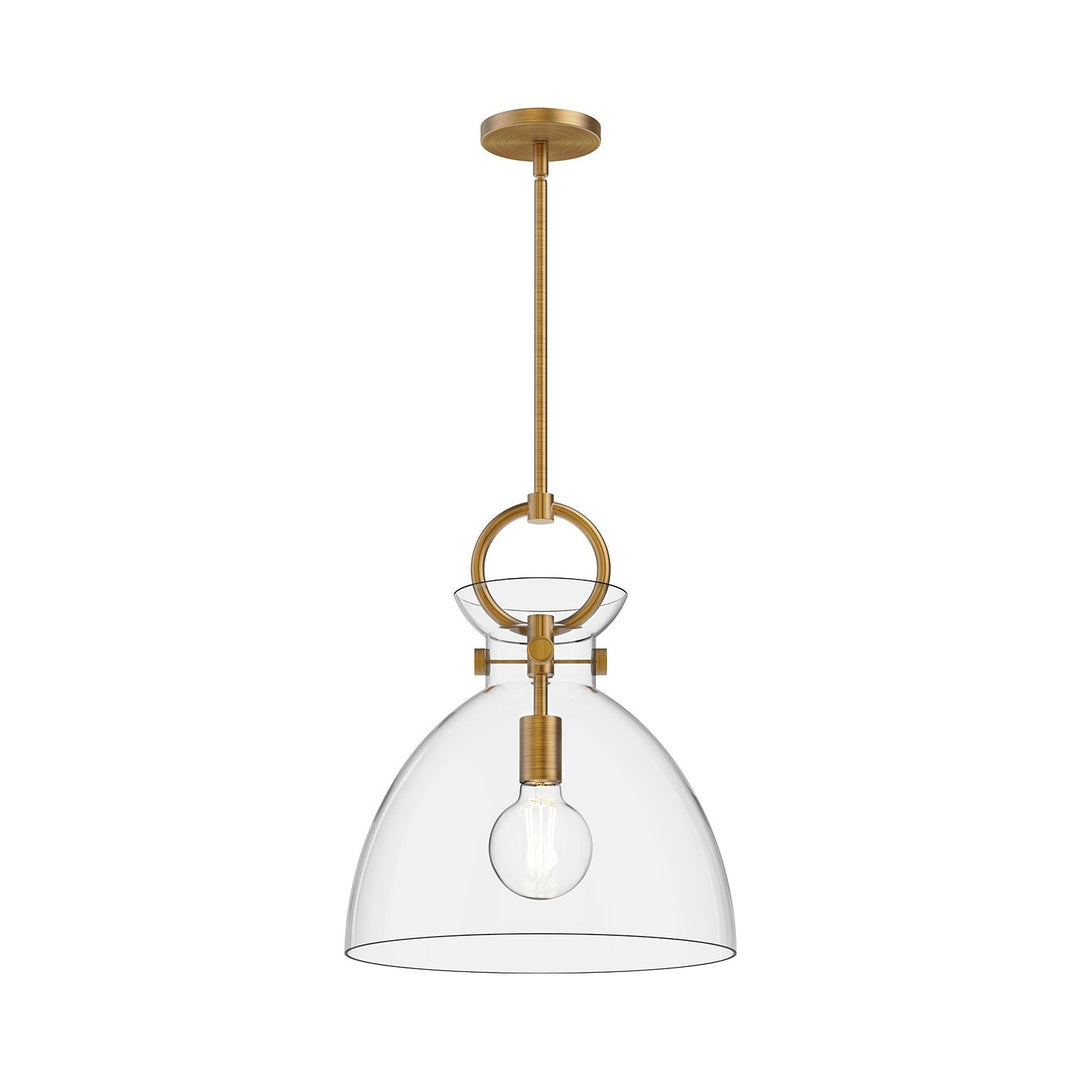 Alora Canada - PD411814AGCL - One Light Pendant - Waldo - Aged Gold/Clear