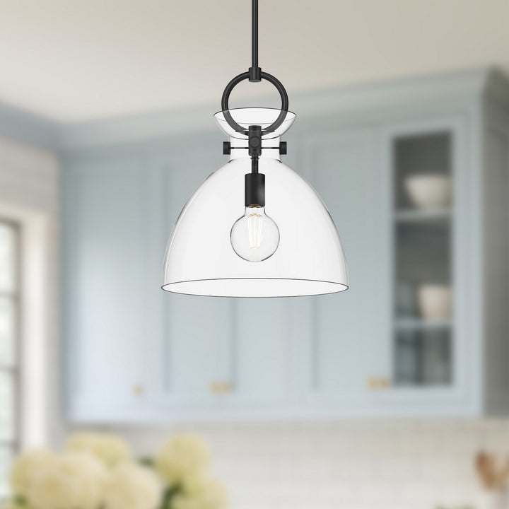 Alora Canada - PD411814MBCL - One Light Pendant - Waldo - Matte Black/Clear Glass