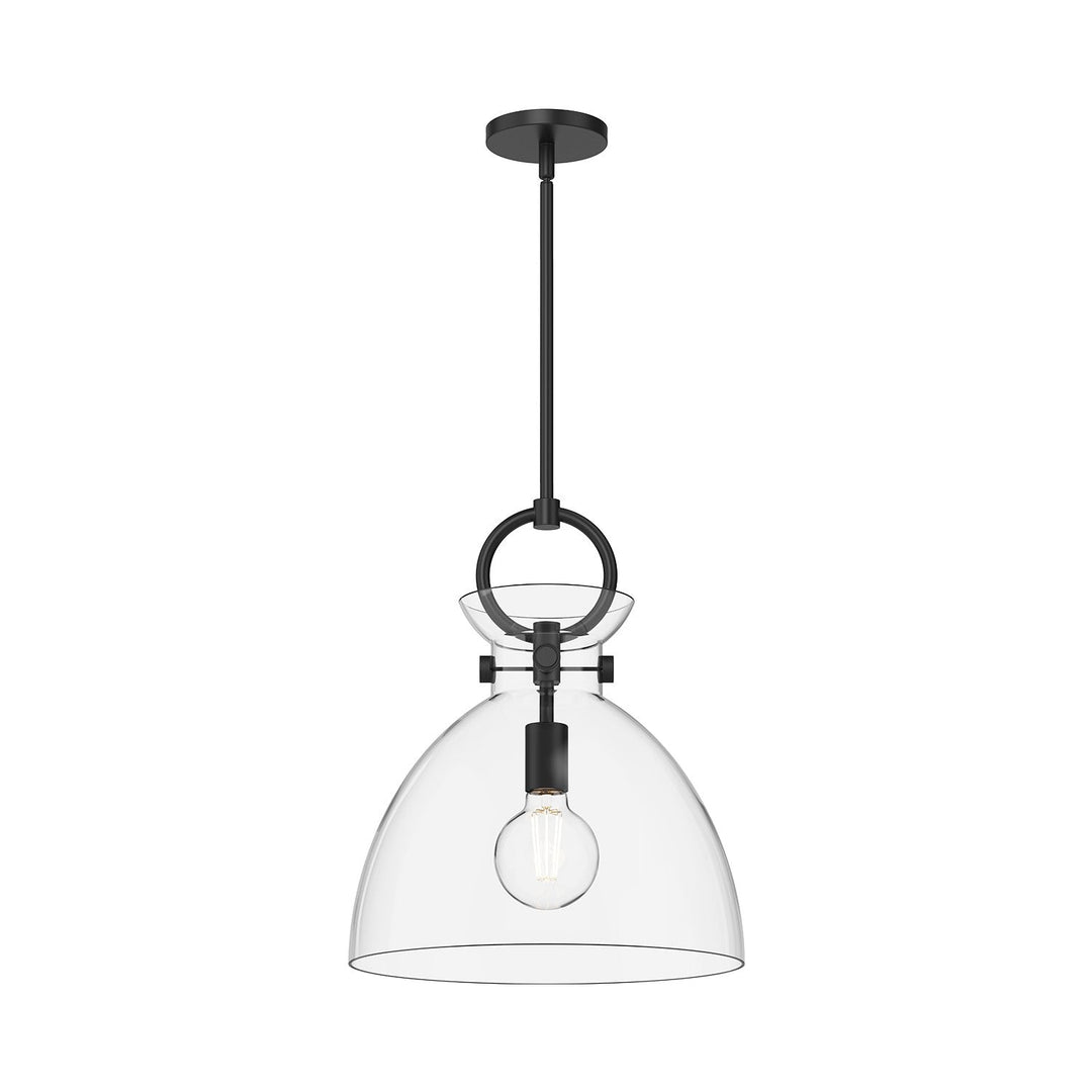 Alora Canada - PD411814MBCL - One Light Pendant - Waldo - Matte Black/Clear Glass