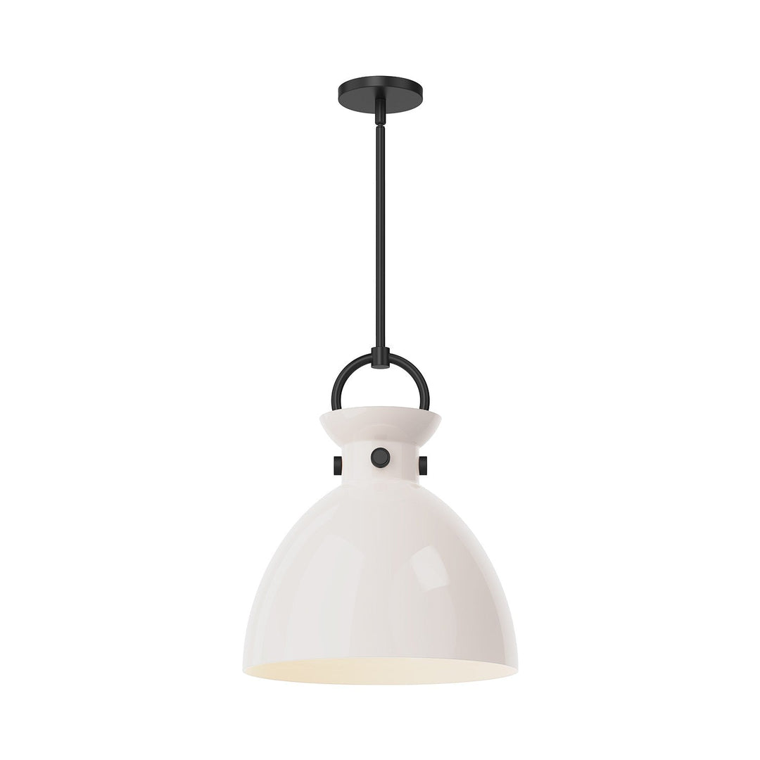 Alora Canada - PD411814MBGO - One Light Pendant - Waldo - Matte Black/Glossy Opal Glass