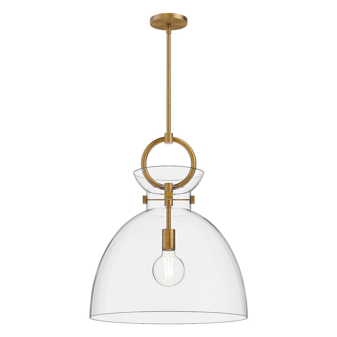 Alora Canada - PD411818AGCL - One Light Pendant - Waldo - Aged Gold/Clear