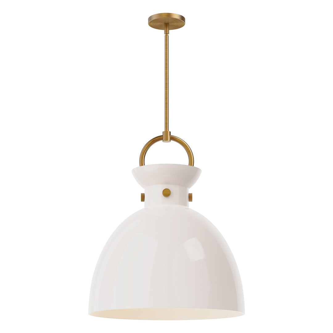 Alora Canada - PD411818AGGO - One Light Pendant - Waldo - Aged Gold/Glossy Opal Glass