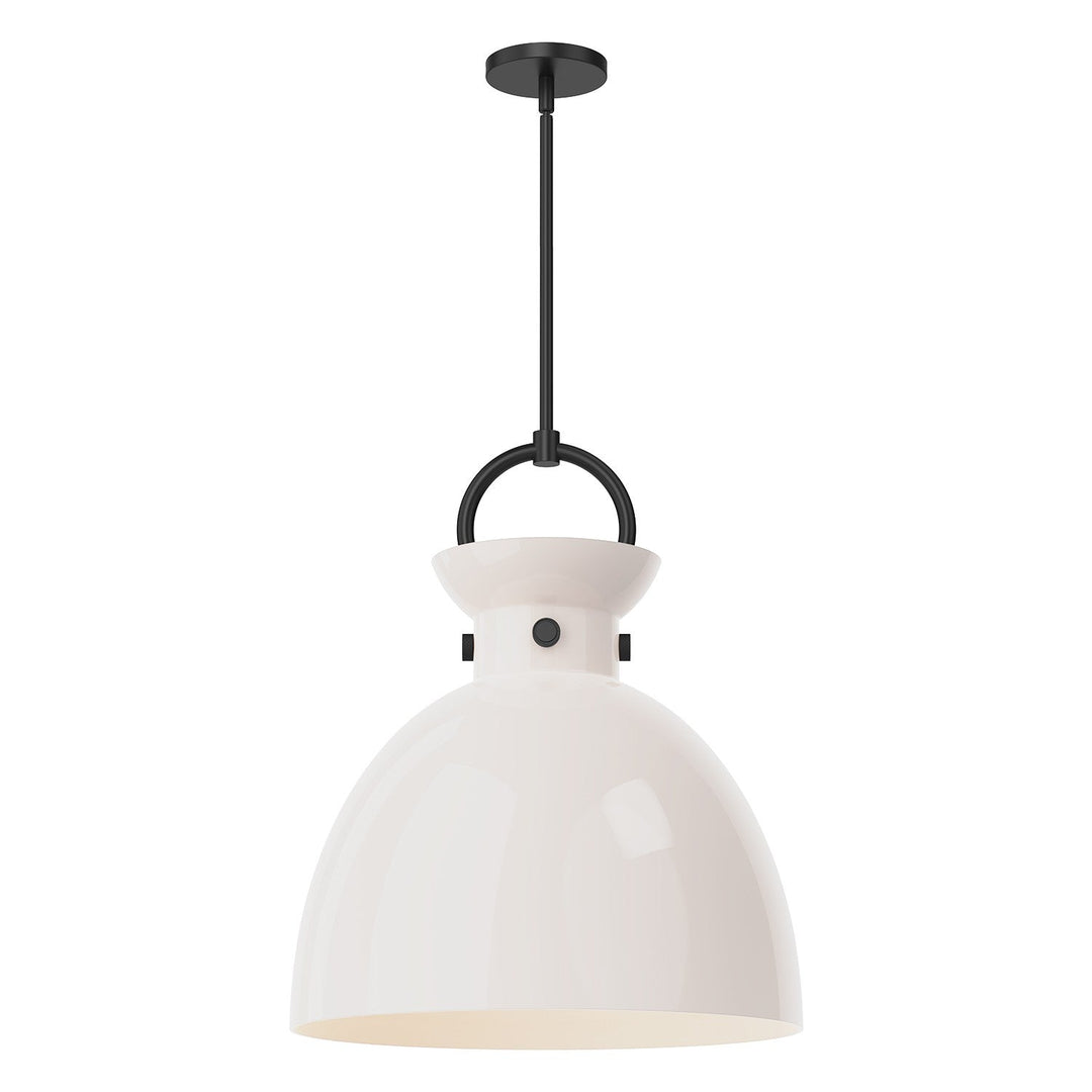 Alora Canada - PD411818MBGO - One Light Pendant - Waldo - Matte Black/Glossy Opal Glass