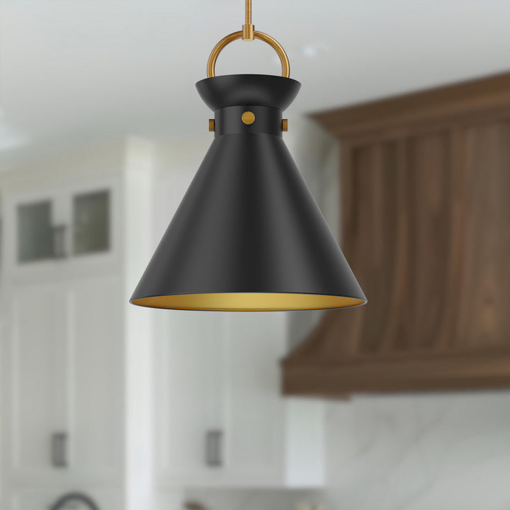 Alora Canada - PD412018AGMB - One Light Pendant - Emerson - Aged Gold/Matte Black