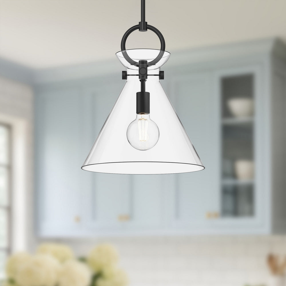 Alora Canada - PD412514MBCL - One Light Pendant - Emerson - Matte Black/Clear Glass
