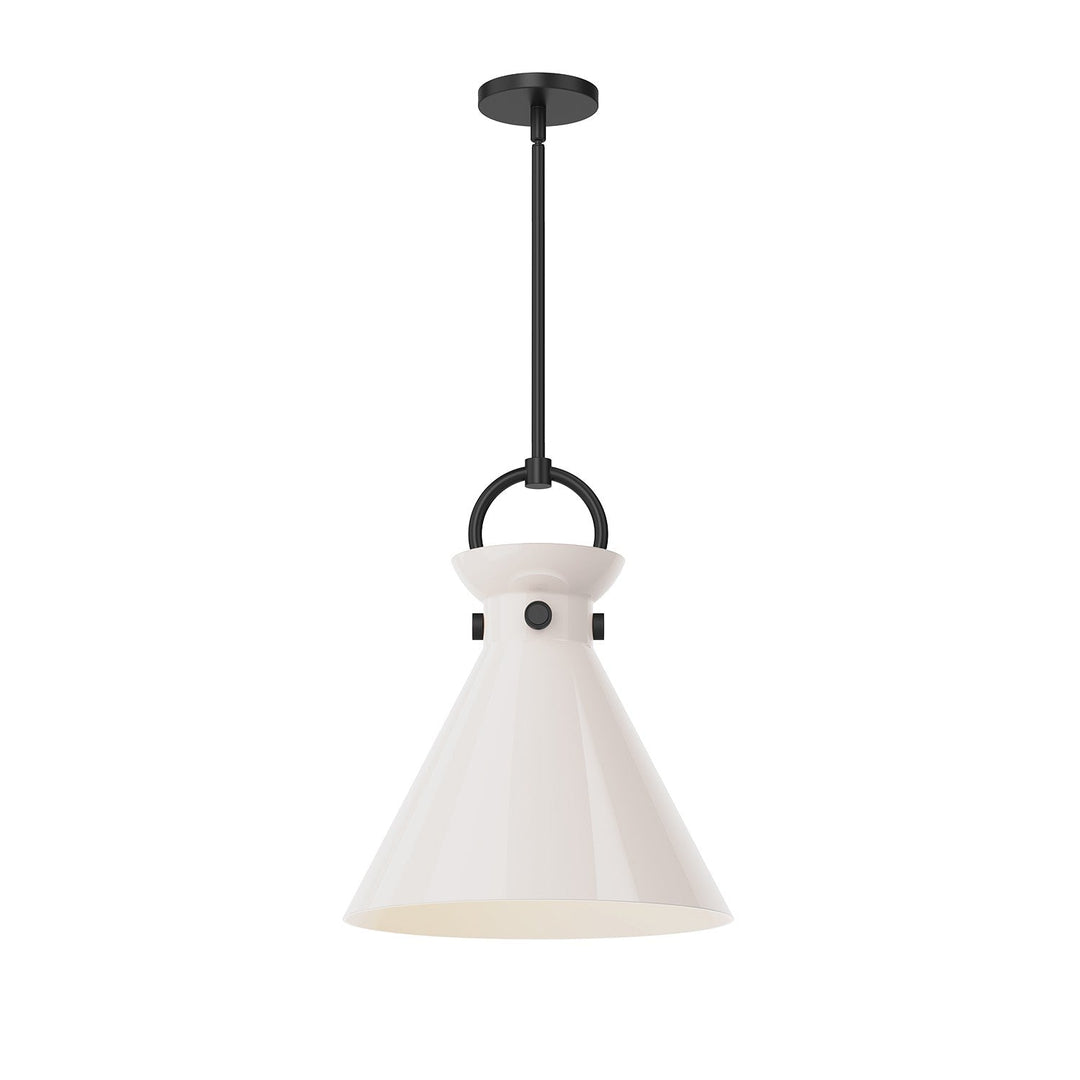 Alora Canada - PD412514MBGO - One Light Pendant - Emerson - Matte Black/Glossy Opal Glass