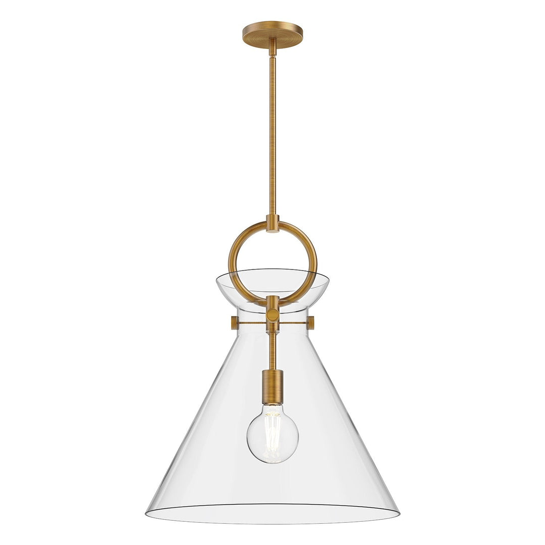 Alora Canada - PD412518AGCL - One Light Pendant - Emerson - Aged Gold/Clear Glass