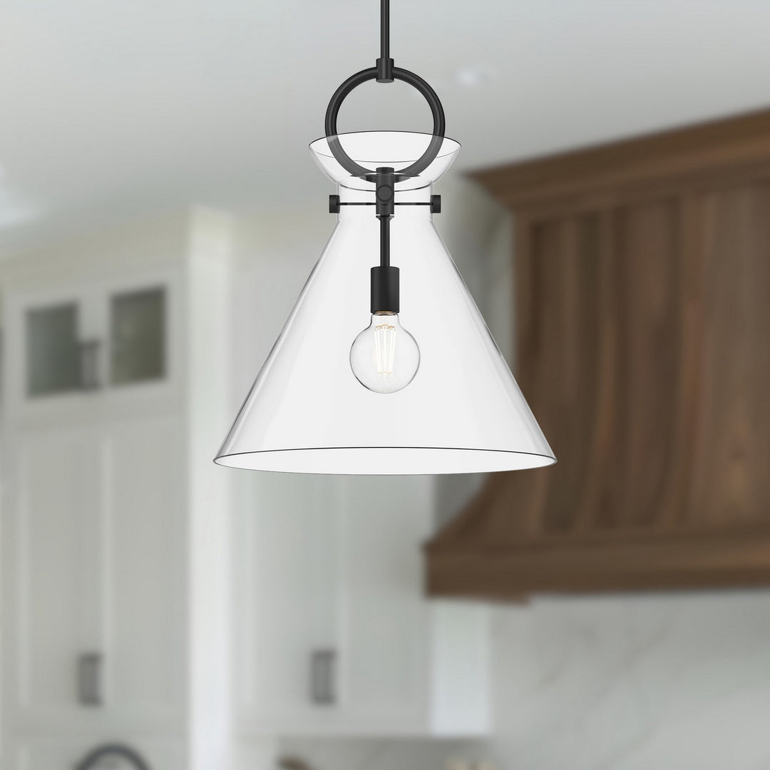 Alora Canada - PD412518MBCL - One Light Pendant - Emerson - Matte Black/Clear Glass