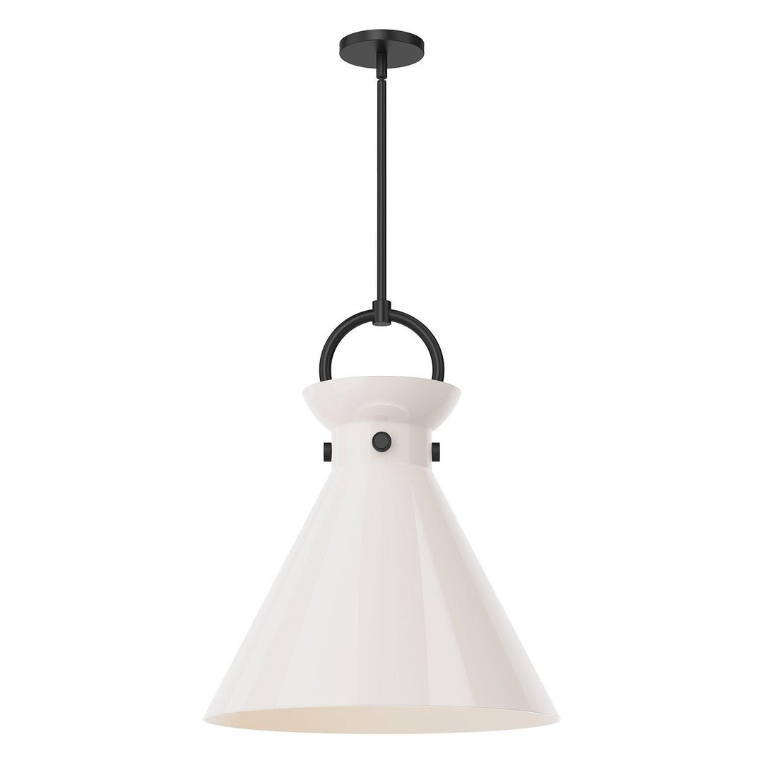 Alora Canada - PD412518MBGO - One Light Pendant - Emerson - Matte Black/Glossy Opal Glass