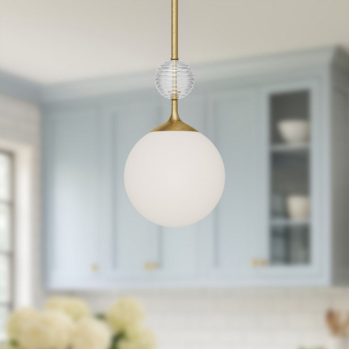 Alora Canada - PD415308BGOP - One Light Pendant - Celia - Brushed Gold/Opal Glass