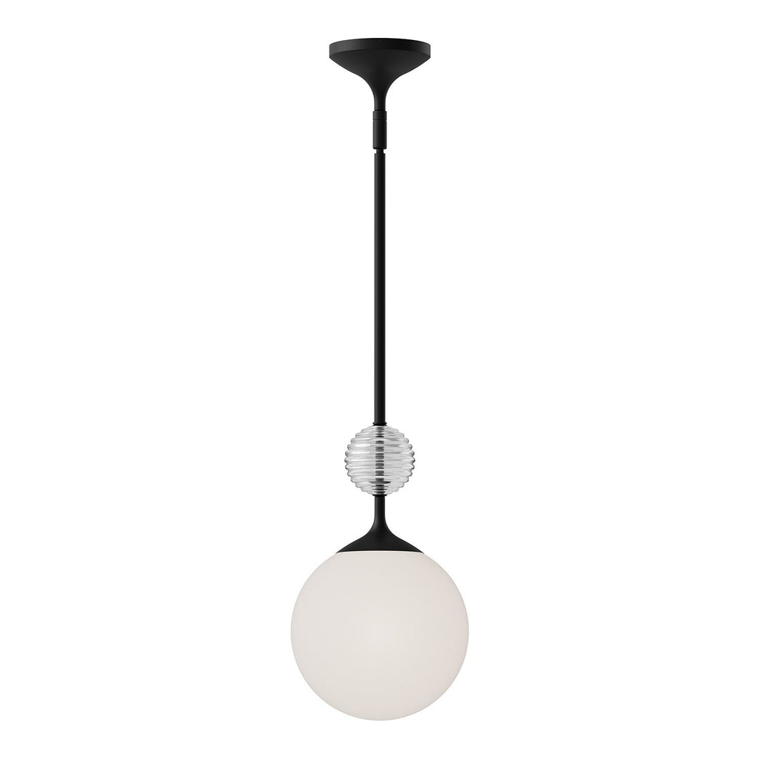 Alora Canada - PD415308MBOP - One Light Pendant - Celia - Matte Black/Opal Glass
