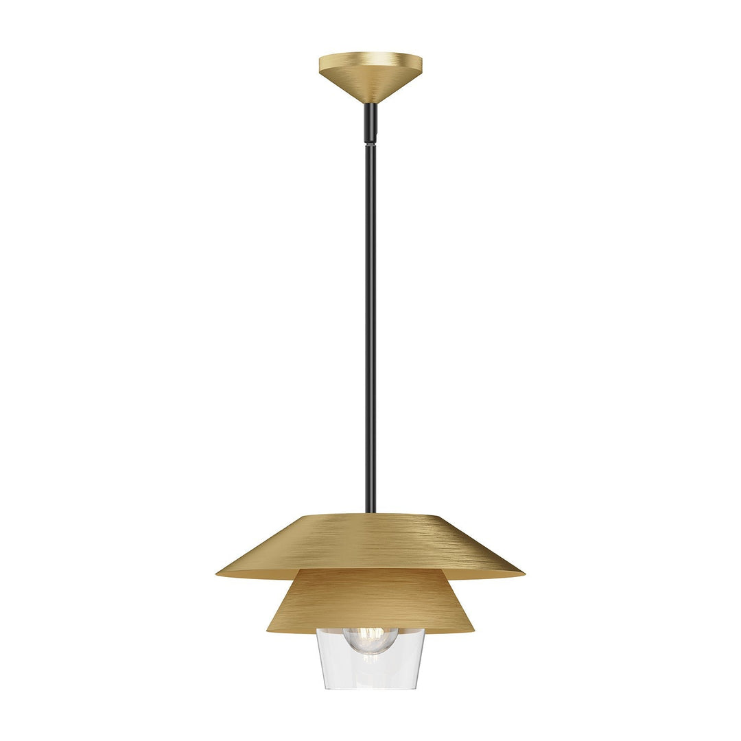 Alora Canada - PD475113BGCL - One Light Pendant - Tetsu - Brushed Gold/Clear Glass