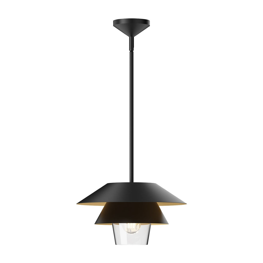 Alora Canada - PD475113MBCL - One Light Pendant - Tetsu - Matte Black/Clear Glass