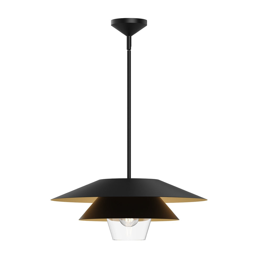 Alora Canada - PD475120MBCL - One Light Pendant - Tetsu - Matte Black/Clear Glass