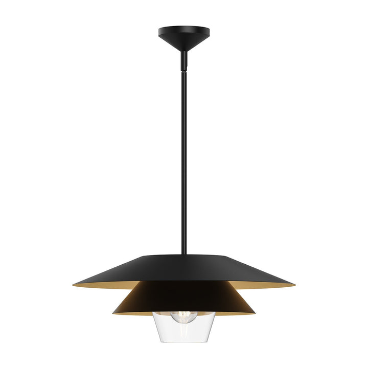 Alora Canada - PD475120MBCL - One Light Pendant - Tetsu - Matte Black/Clear Glass