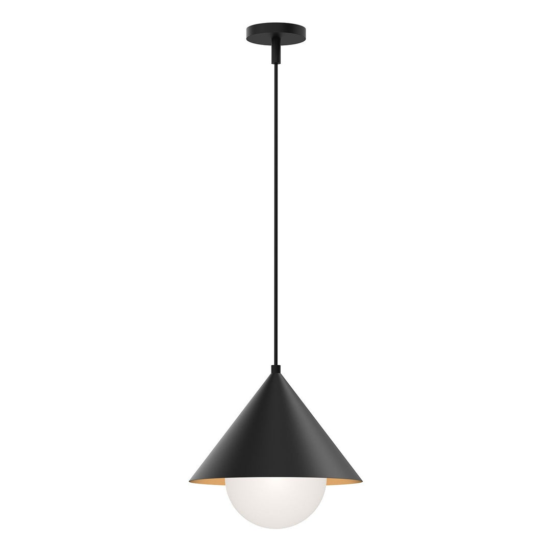 Alora Canada - PD485214MBOP - One Light Pendant - Remy - Matte Black/Opal Glass