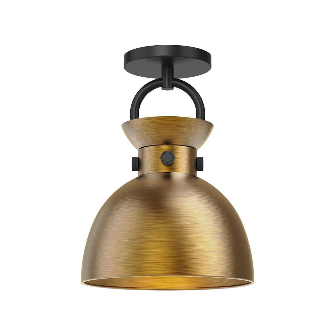 Alora Canada - SF411309MBAG - One Light Semi-Flush Mount - Waldo - Matte Black/Aged Gold
