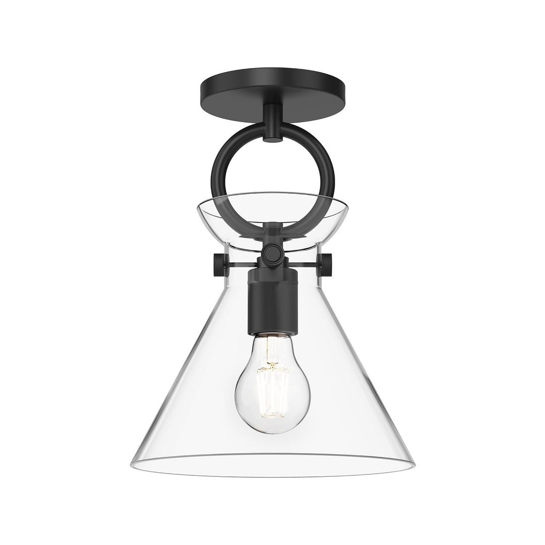 Alora Canada - SF412509MBCL - One Light Semi-Flush Mount - Emerson - Matte Black/Clear Glass