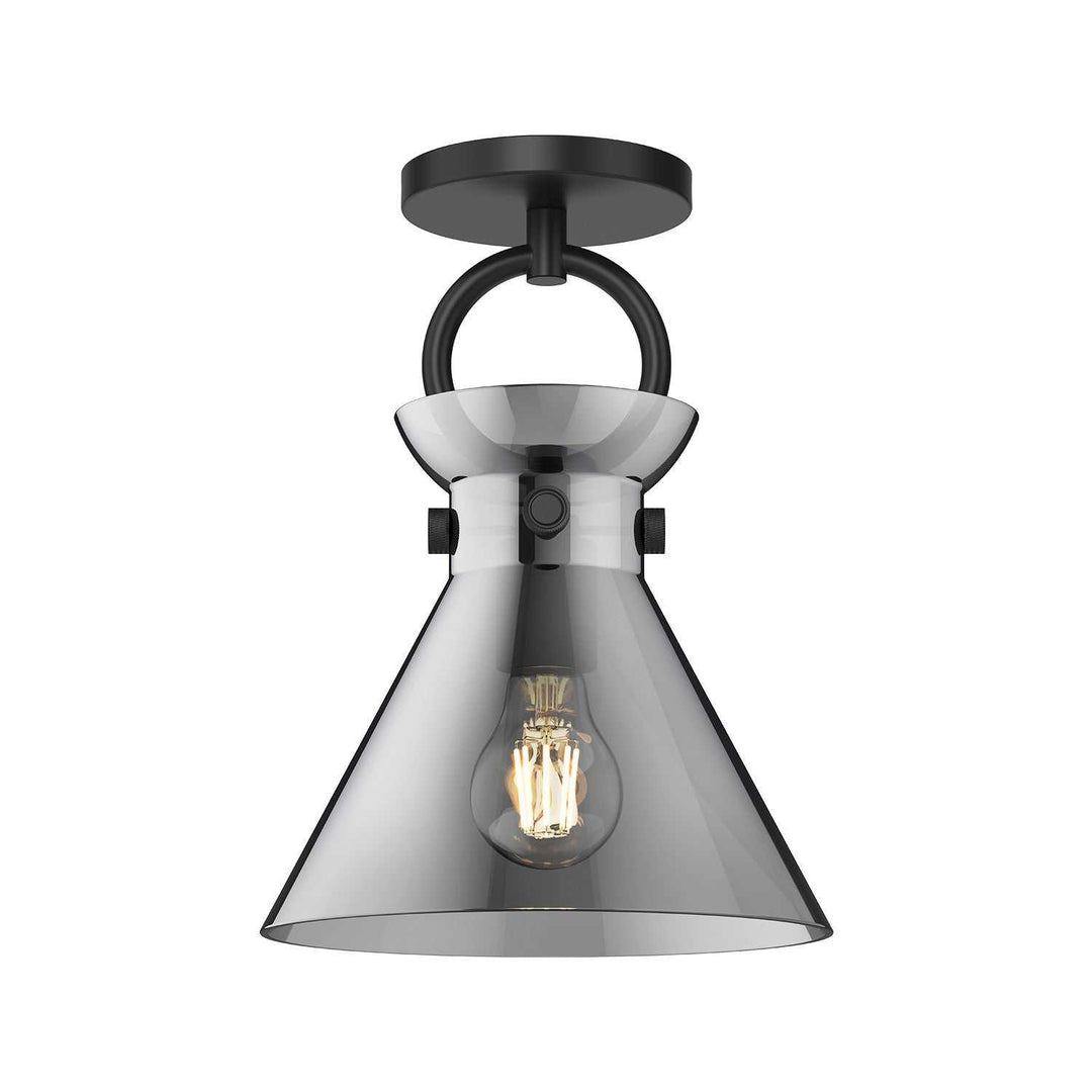 Alora Canada - SF412509MBSM - One Light Semi-Flush Mount - Emerson - Matte Black/Smoked Glass