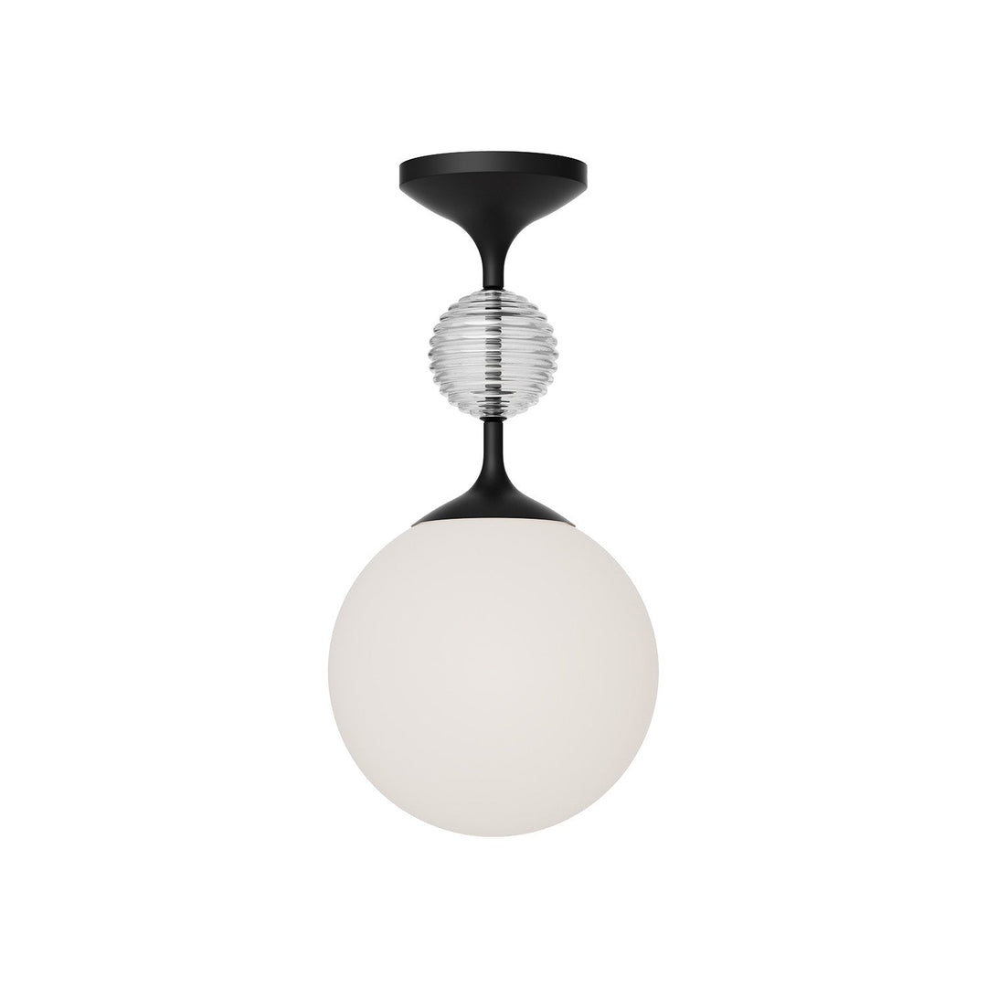 Alora Canada - SF415308MBOP - One Light Semi-Flush Mount - Celia - Matte Black/Opal Glass