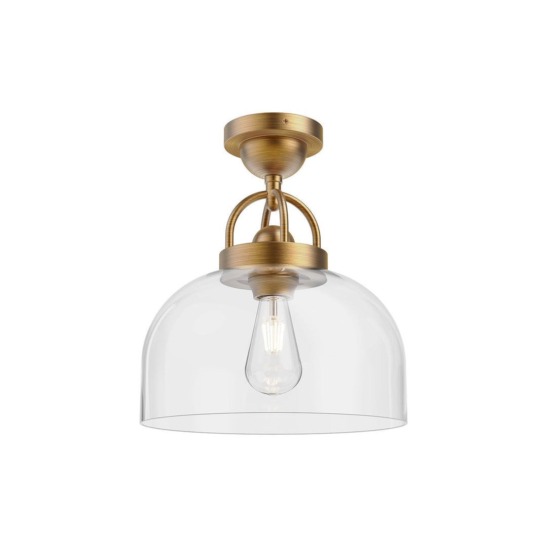 Alora Canada - SF461101AG - One Light Semi-Flush Mount - Lancaster - Aged Gold