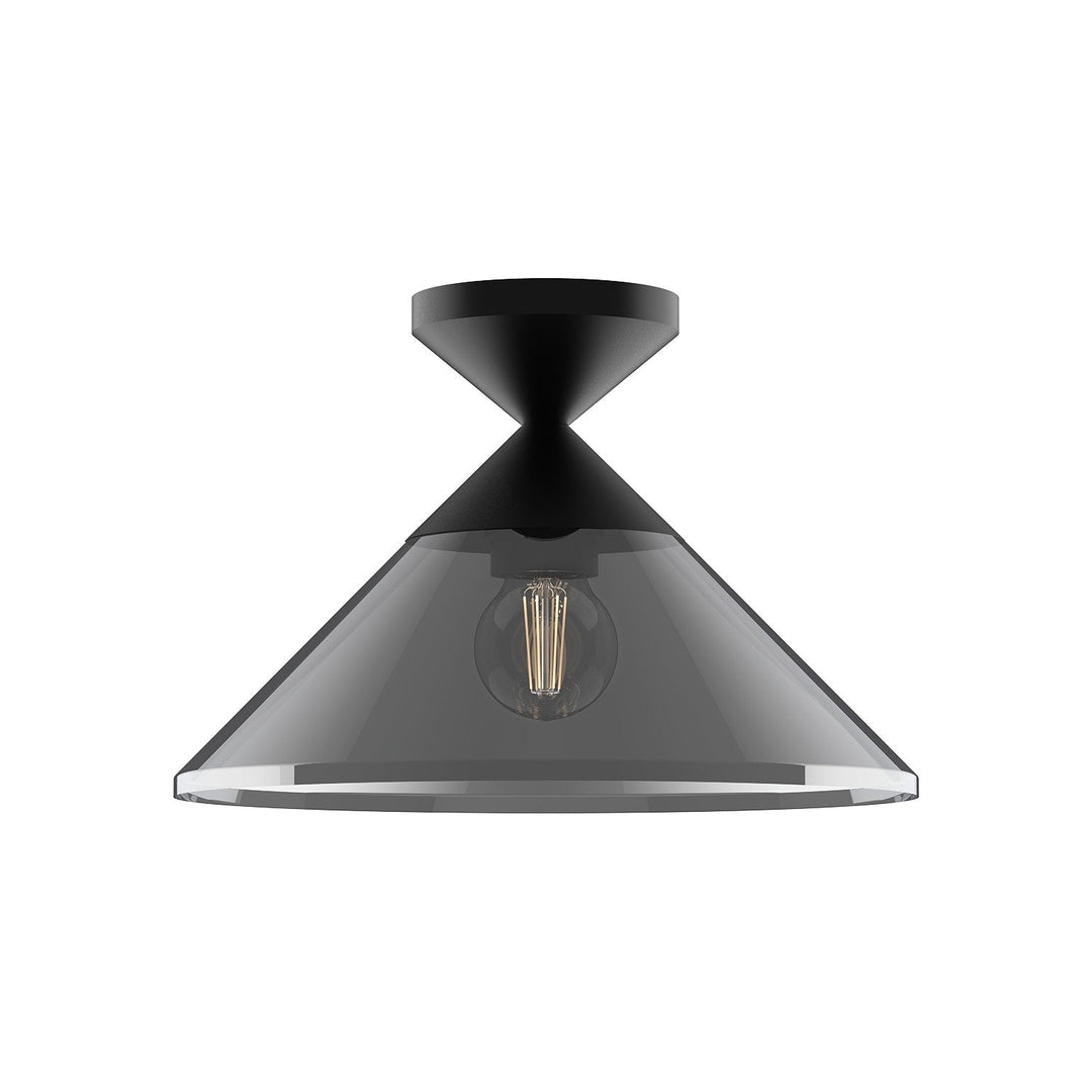 Alora Canada - SF521012MBSM - One Light Semi-Flush Mount - Mauer - Matte Black/Smoked