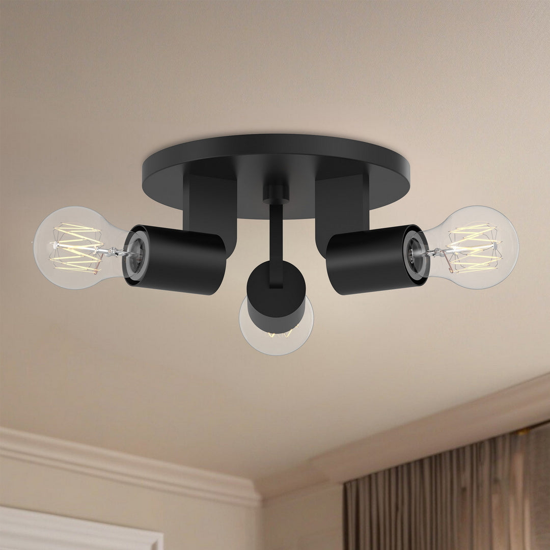 Alora Canada - SF607003MB - Three Light Semi-Flush Mount - Claire - Matte Black