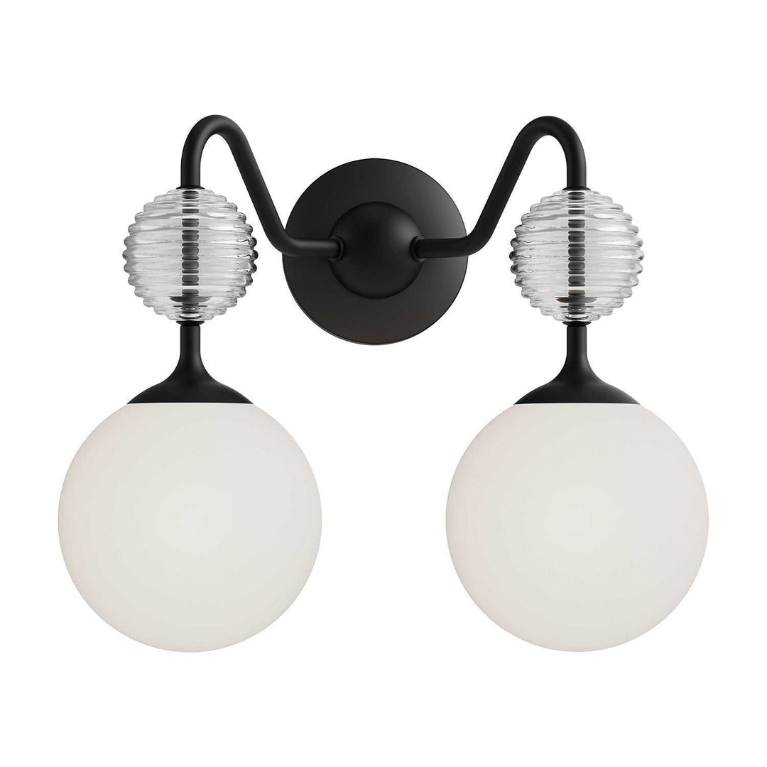 Alora Canada - VL415315MBOP - Two Light Vanity - Celia - Matte Black/Opal Glass