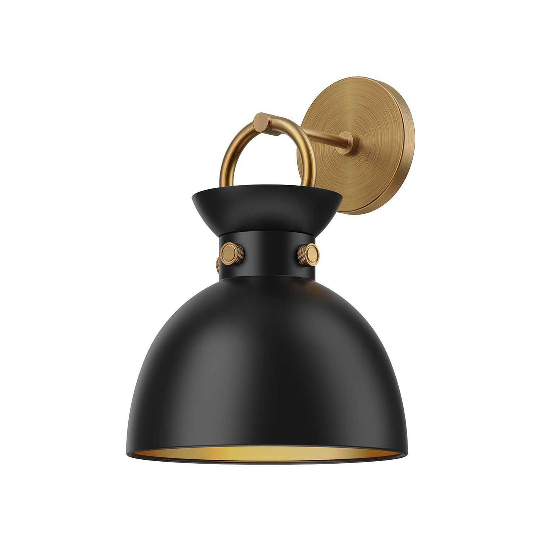 Waldo One Light Wall Sconce in Aged Gold/Matte Black Alora Canada